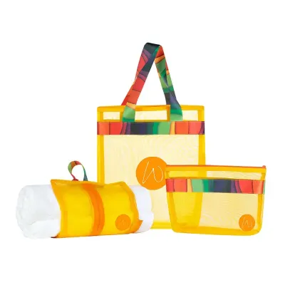 Kit Verão Bolsa de praia, nécessaire e porta toalha
