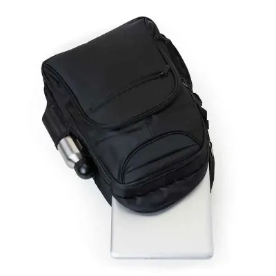 Mochila para notebook com compartimento grande com bolso interno, compartimento médio e compartimento pequeno