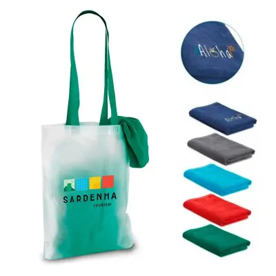 Toalha de praia com sacola
