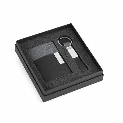 Kit Porta Cartões e Chaveiro de Metal