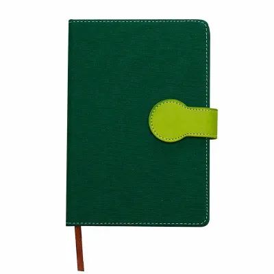 Bloco De Anotações capa verde com fecho