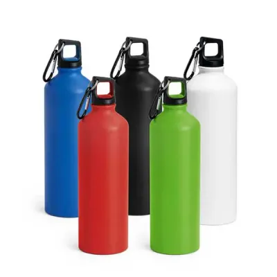 Squeeze em cores com acabamento matt, com mosquetão 