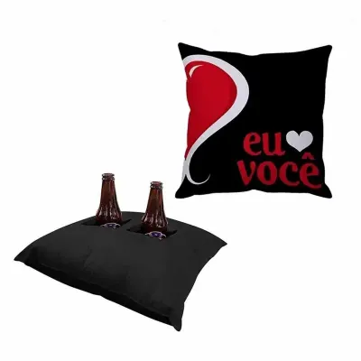 Almofada personalizada com porta-copos ou garrafas