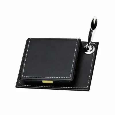 Bloco de Anotações em sintético preto 