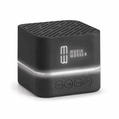 Caixa de som personalizada com logo iluminado