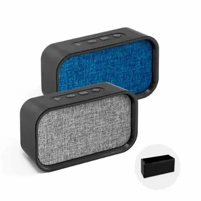 Caixas de som em ABS e tecido em poliéster 