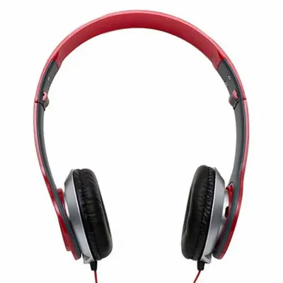 Fone de ouvido articulável na cor vermelha