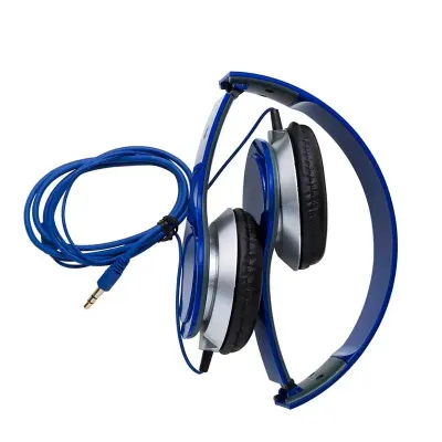 Fone de ouvido estéreo articulável na cor azul