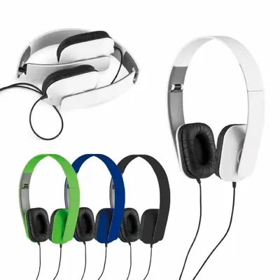 Fone de ouvido personalizado nas cores branco, verde, azul e preto