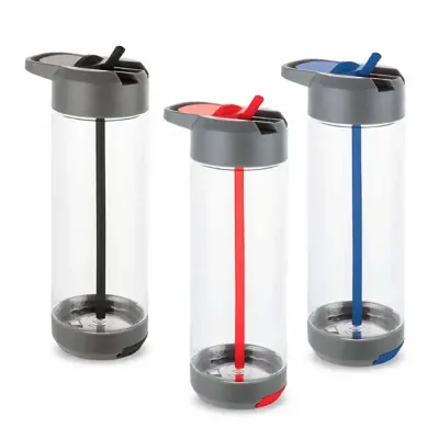 Squeeze 750ml com detalhes coloridos e suporte para celular