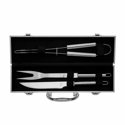 Kit de churrasco 3 peças em maleta de alumínio