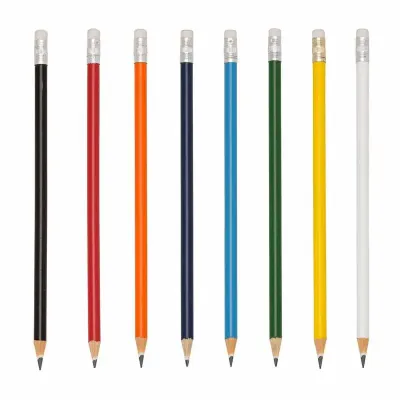 Lápis resinado colorido com borracha