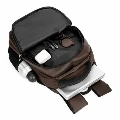 Mochila poliéster personalizada com compartimento principal com bolso para notebook 14 polegadas