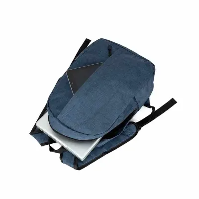 Mochila poliéster personalizada com compartimento grande e bolsos laterais