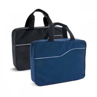 Pasta de congresso de 600D azul e preta