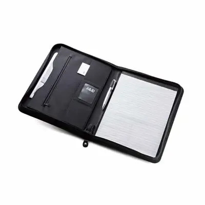 Pasta A4 em sintético e microfibra com bolso interno 