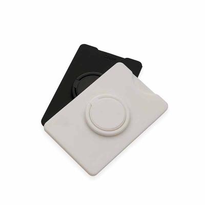 Porta-cartões personalizado em silicone com adesivo e anel de suporte