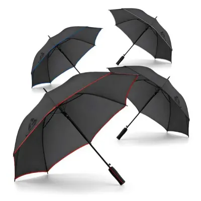 Guarda-chuva preto com detalhes colorido 