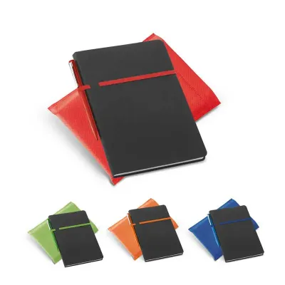 Caderno com caneta - várias cores