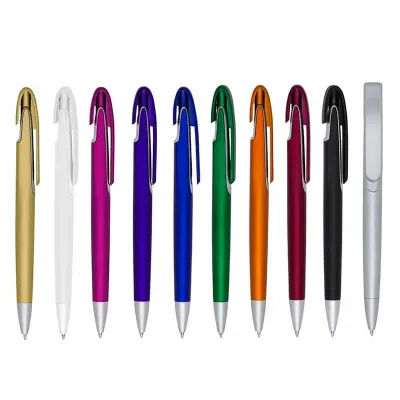 Caneta plástica colorida 