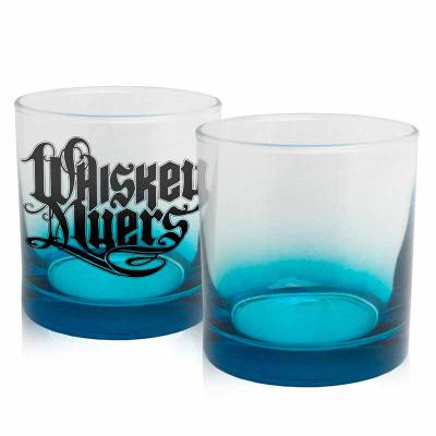 Totus Brindes - Copo de whisky em vidro 270 ml - azul
