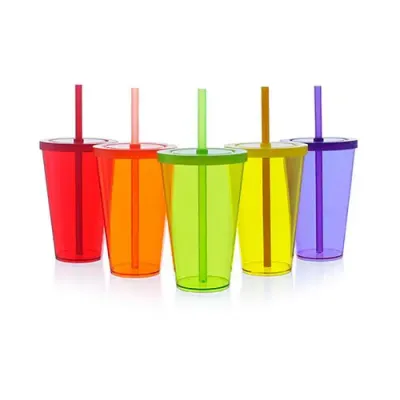 Copo 550ml Com Tampa e Canudo