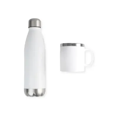  Garrafa E Caneca Branca