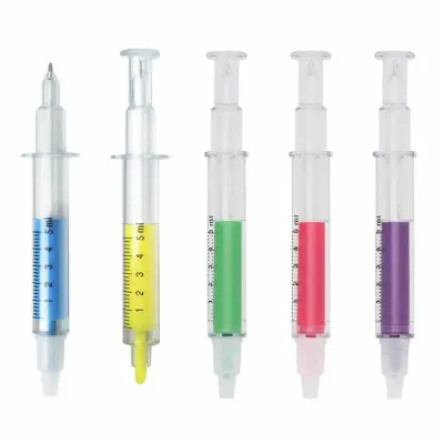 Caneta Seringa com Marca Texto 000061