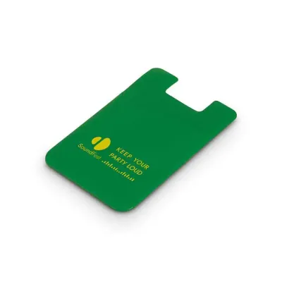 Porta cartões para celular em PVC verde