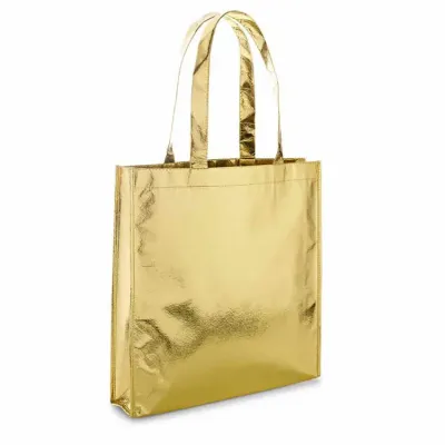sacola metalizada dourada