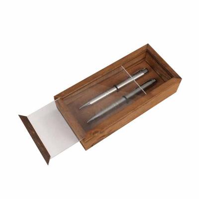 Kit Escritório com caneta, lapiseira e caixa de madeira