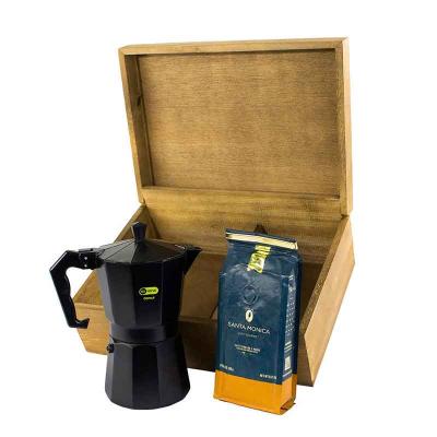 Ki café personalizado com caixa de madeira