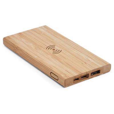 Bateria portátil em bambu Personalizada