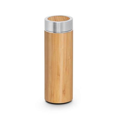 Garrafa térmica em bambu e aço inox personalizada