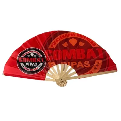 Leque retrátil vermelho