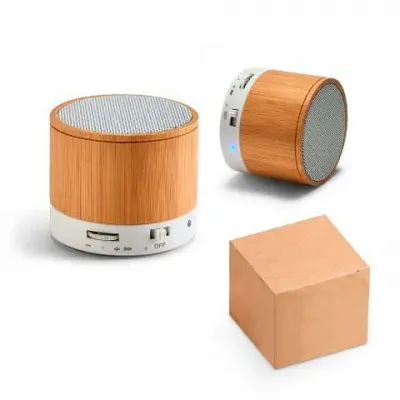 Caixa de Som Bluetooth Bambu Personalizada