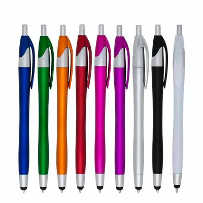 Caneta Plástica Touch - opções de cores
