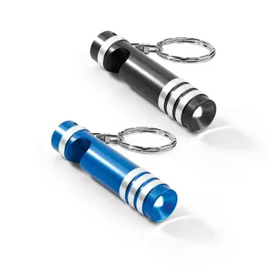 Chaveiro em Metal com Lanterna LED e Abridor de Garrafas