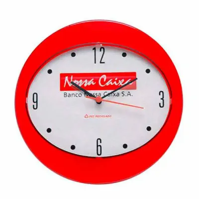 Relógio de Parede Oval vermelho