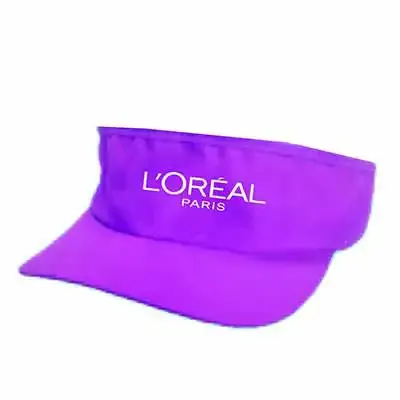 Viseira roxa com logo promocional personalizada