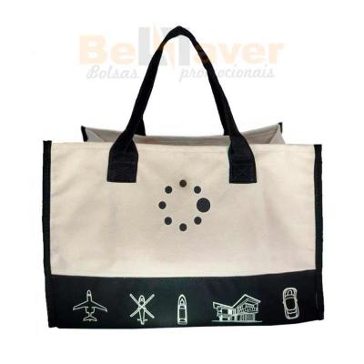 Sacola alça preta e logo personalizada