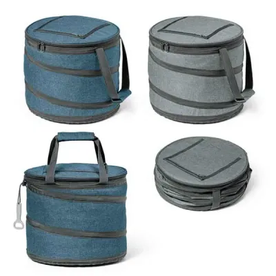 Sacola térmica com interior forrado com PEVA e abridor de garrafas