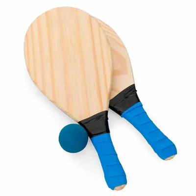 Kit frescobol com bolinha emborrachada 