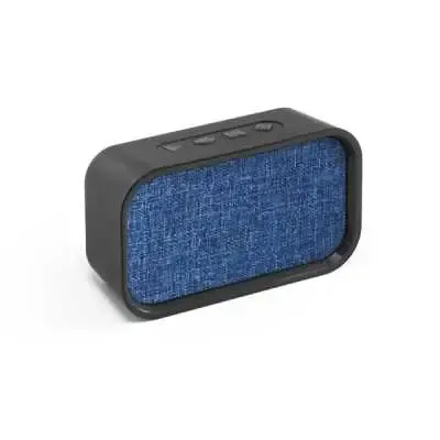 Caixa de som bluetooth com microfone na cor azul/preto