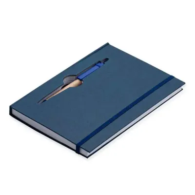 Bloco de anotações ecológico com caneta - cor azul