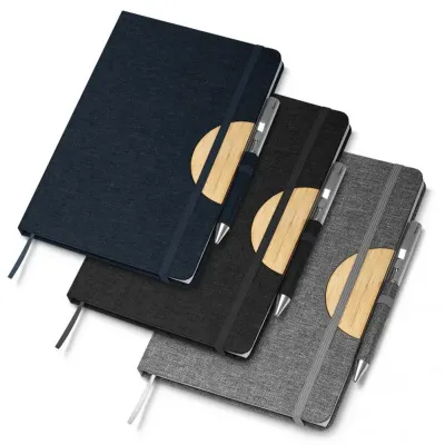 Caderno de anotações com suporte para caneta (21,3x14,5cm)
