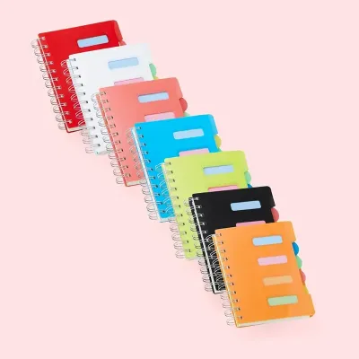 Caderno Pequeno com Divisórias (todas as cores)