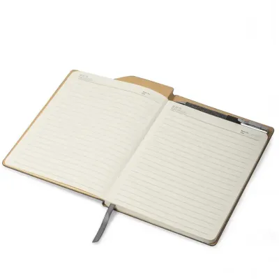 Caderno de anotações com suporte para caneta (caderno pautado)