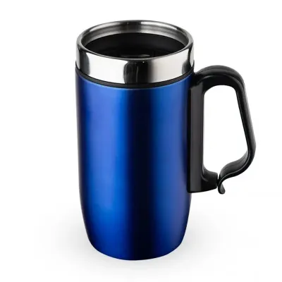 Caneca Inox Azul Parede Dupla 275 ml