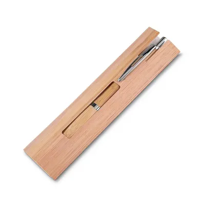 Caneta Ecológica de Bambu com Estojo (caneta e estojo)